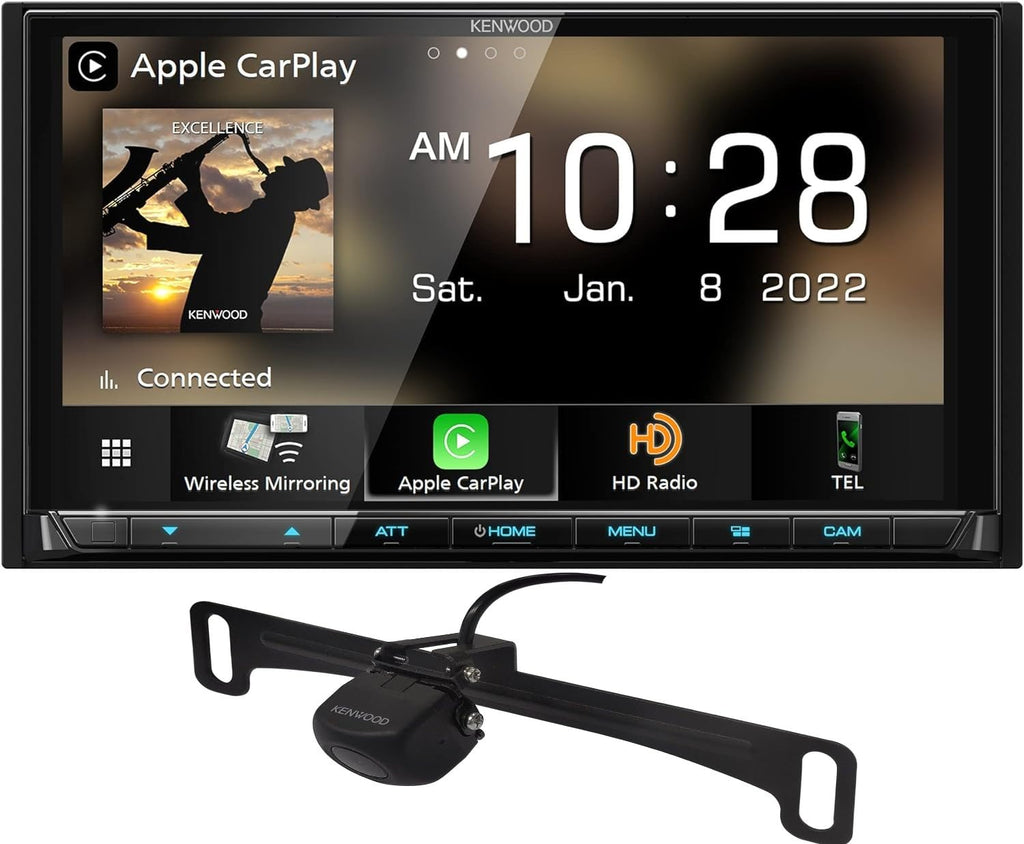 KENWOOD DMX958XR EXCELON Reference 6.8" Full HD Capacitive Touchscreen Car Stereo Receiver | Plus KENWOOD CMOS-230LP Universal Backup Camera
