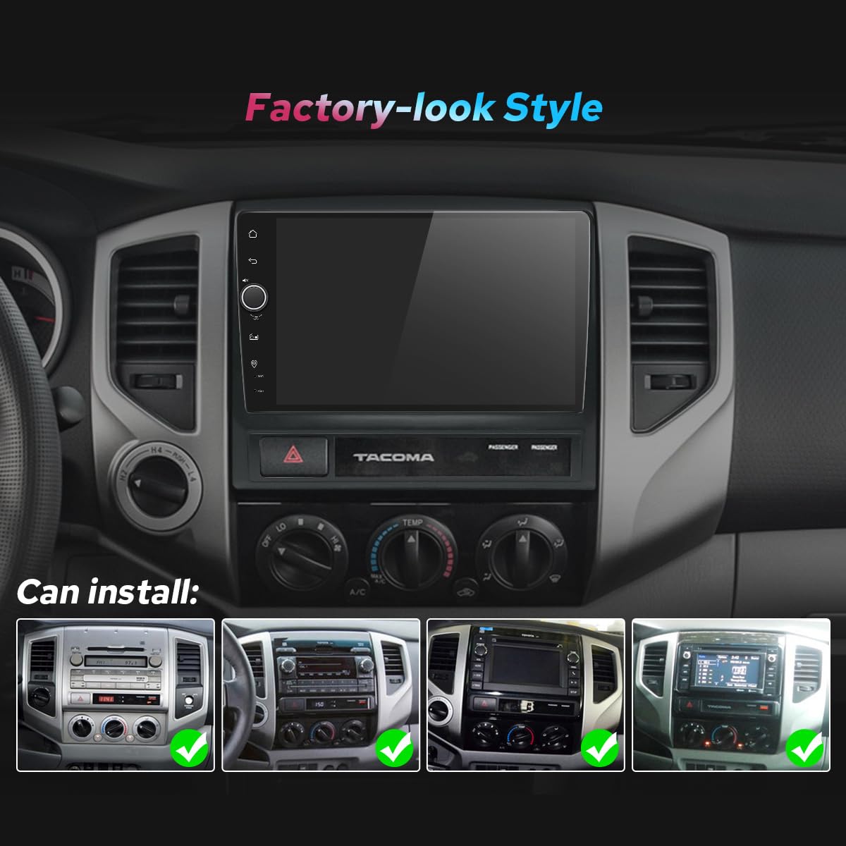JOYING Car Radio for Toyota Tacoma 2005-2015 Android 13 Car Stereo 9 Inch Head Unit with Carplay & Android Auto, Mirror Link, GPS Navigation, Bluetooth, Volume Knob(JY-TT187N4)