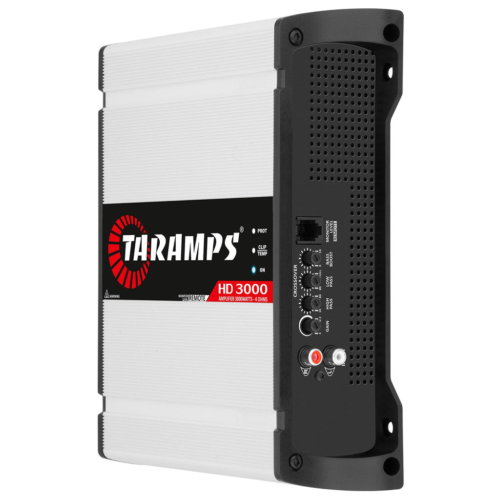 Taramps HD 3000 4 Ohms White 1 Channel Amplifier 3000 Watts RMS Digital, Crossover, Low/High Pass, Bass Boost, Gain Control, Car Audio System, Monoblock Full Range, LED Monitor Indicator, HD 3k