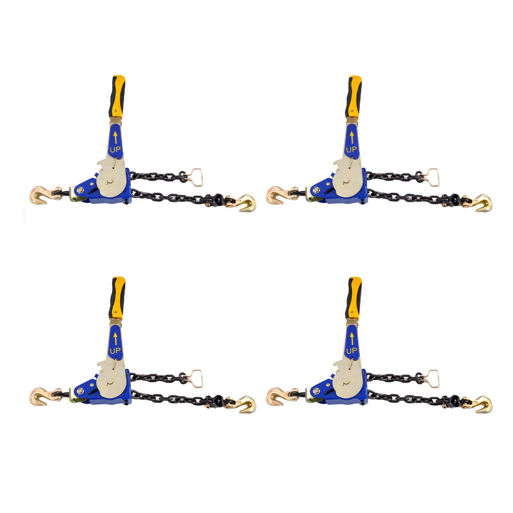 2 Pack 5/16"-3/8" EZ Ratchet Chain Binder with G70 Grab Hooks, Ratchet Load Binder Kit, 5400 lbs WLL Heavy Duty Cargo Tie Down for Flatbed Trailers & Trucks