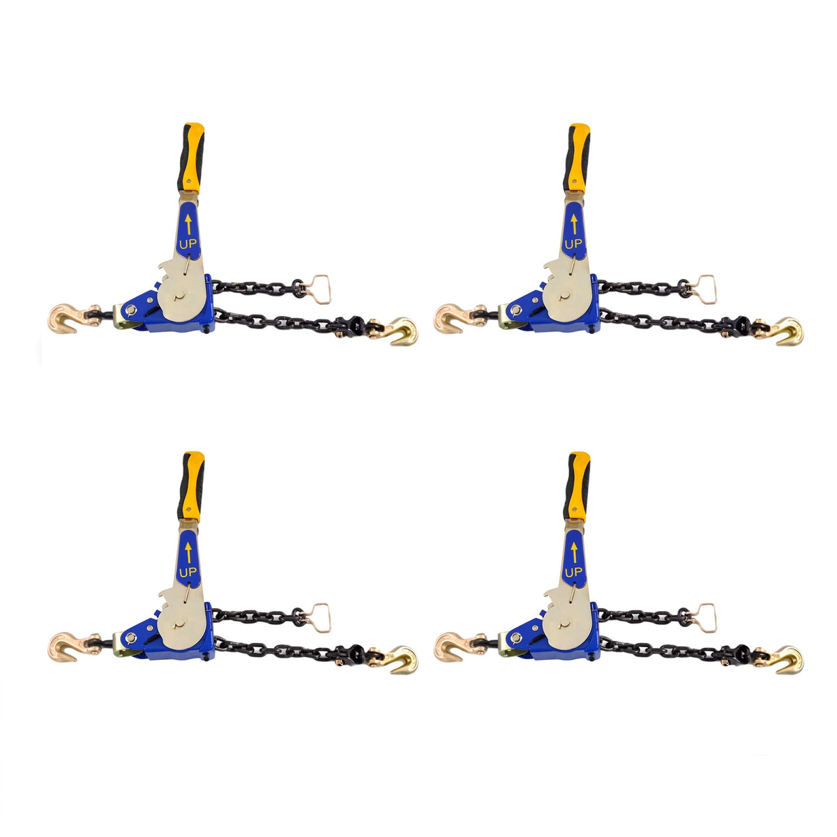 2 Pack 5/16"-3/8" EZ Ratchet Chain Binder with G70 Grab Hooks, Ratchet Load Binder Kit, 5400 lbs WLL Heavy Duty Cargo Tie Down for Flatbed Trailers & Trucks