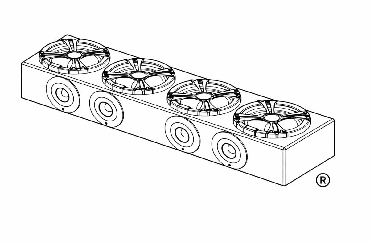 MENACE AUDIO Car Audio Midrange Enclosure 4 x 6.5 2000Watts VOICEBOX (MA-VB6525-4R) RED