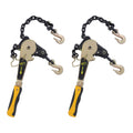 Lever Load Binder with Grab Hooks, Chain Binders Ratcheting 3/8-1/2, 6600lb (2Pcs-3/8"-1/2")