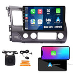 Tesla Style Car CarPlay Android Auto Navigation Stereo GPS Radio Reverse Camera 9.7" IPS Touchscreen Headunit Tablet Media Player for Honda Civic 2004-2011, if Applicable Quad Core 2G+32G MT