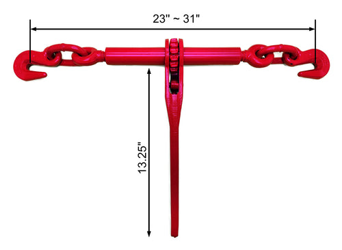 (4 Pack) 5/16 Inch x 3/8 Inch Heavy Duty Ratchet Load Binder with Grab Hooks, 5400 LBS Safe Working Load, Alloy Steel, Zinc Plated Finish, Secure Heavy Loads for Truck or Flatbed Trailer
