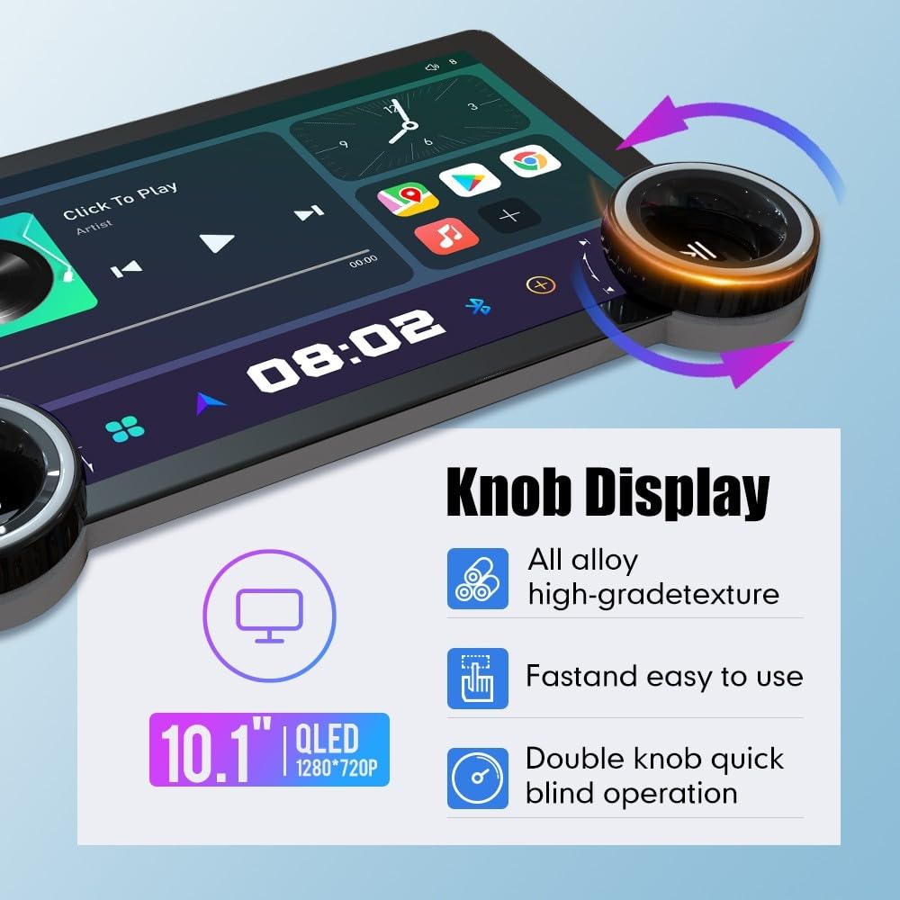 For Toyota Corolla Matrix For Pontiac Vibe 2003-2008 Display Knobs CarPlay/Android Auto Autoradio Android Radio Navigation Stereo Player GPS 10.1" QLED Touch Screen Headunit Tablet Quad Core 2G+64G（B）