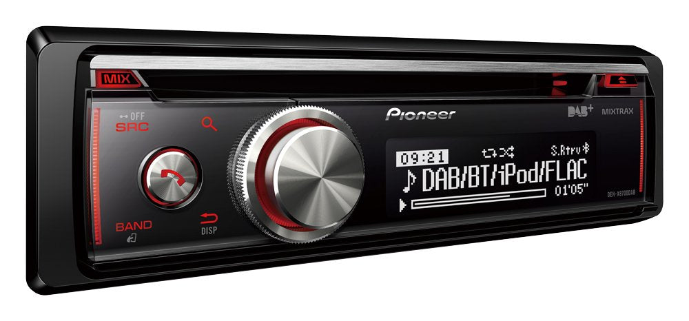 Pioneer DEH-X8700DAB-AN 1 DIN Car Radio CD Tuner with FM and DAB+, Bluetooth, MP3, USB and AUX Input, RGB - Lighting, Bluetooth, Smart Sync App, 5 Band Equalizer, Includes DAB Antenna