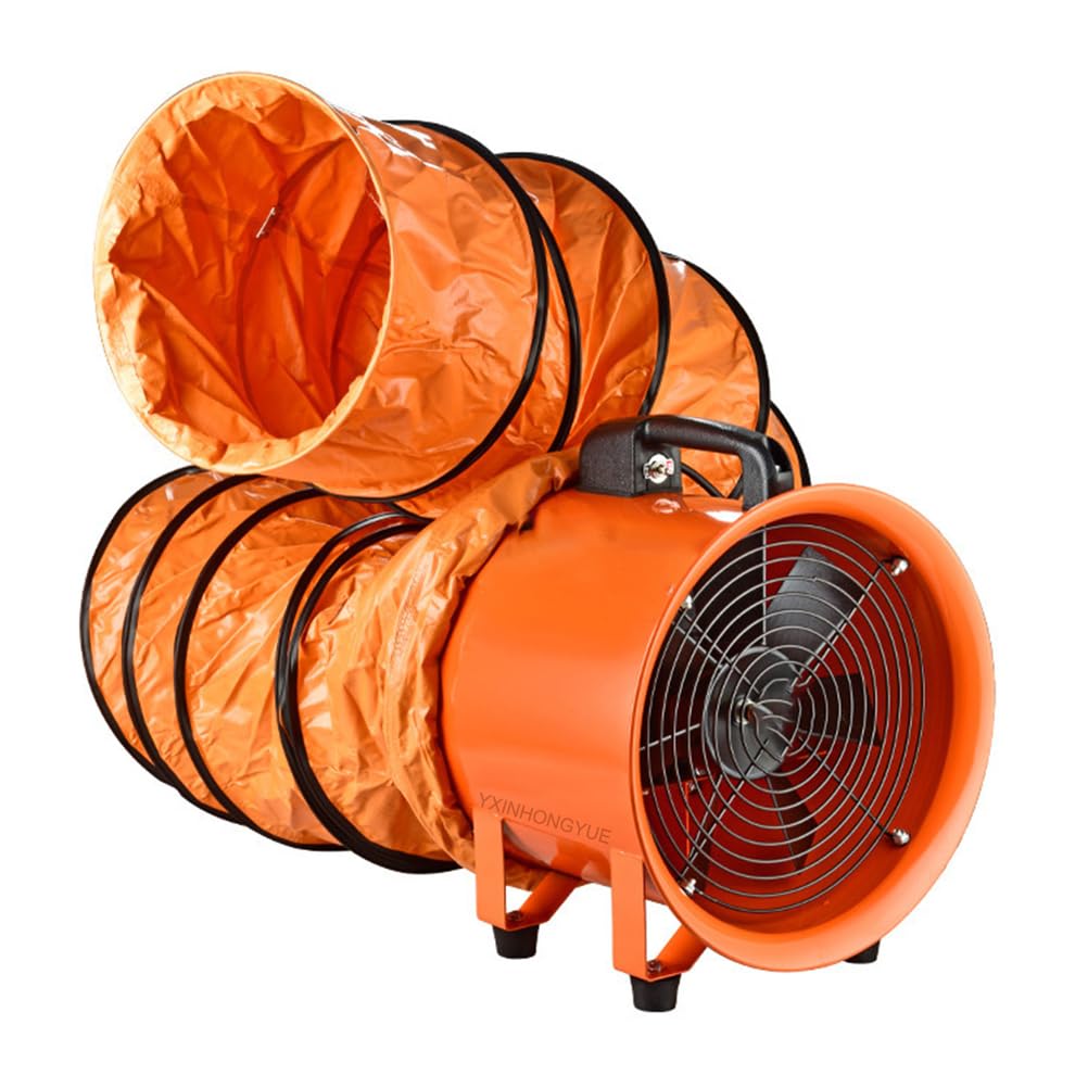 Portable Utility Blower Exhaust Fan for Workshops, Basements and Construction Sites 220V Heavy Duty Industrial Ventilation Equipment Low Noise Ventilation Fan,5m