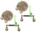 TM USWWAGOODS Replacement for/Fits (2) 3/8' - 1/2' Hi-Viz Green Quick Ratchet Chain Binder with (2) 3/8' X 20' G...