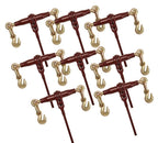 Mytee Products 4 Pack 3/8" - 1/2" Pro Heavy Duty Ratchet Load Chain Binder with with Grab Hooks - 12,000 Lbs Working Load Limit - Heavy Swaged Barrel Cold-Drawn Tubing for Increased Strength