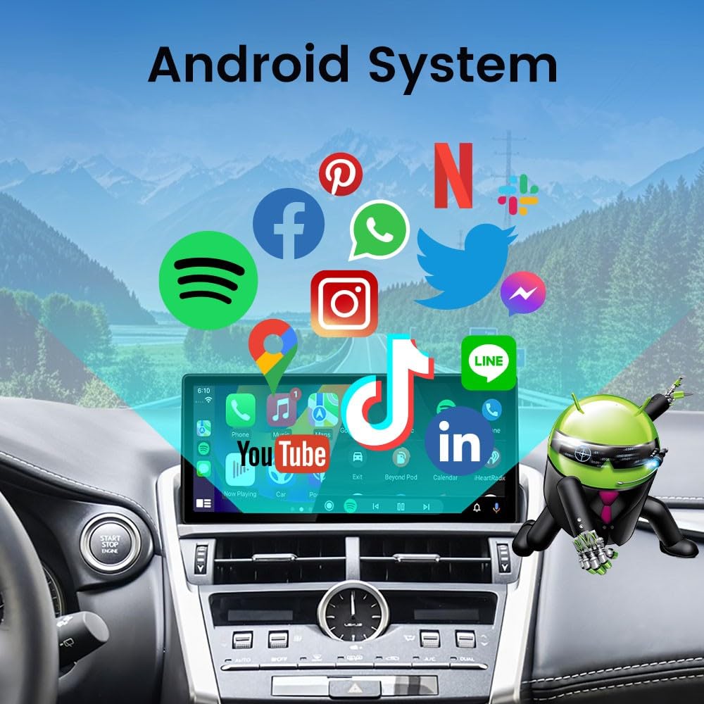 for Lexus NX 2018-2021 10.25" Octa Core 8G+64G Car CarPlay Android Auto Navigation Android Stereo GPS Radio Display IPS Touchscreen Headunit Tablet Media Player(V3)