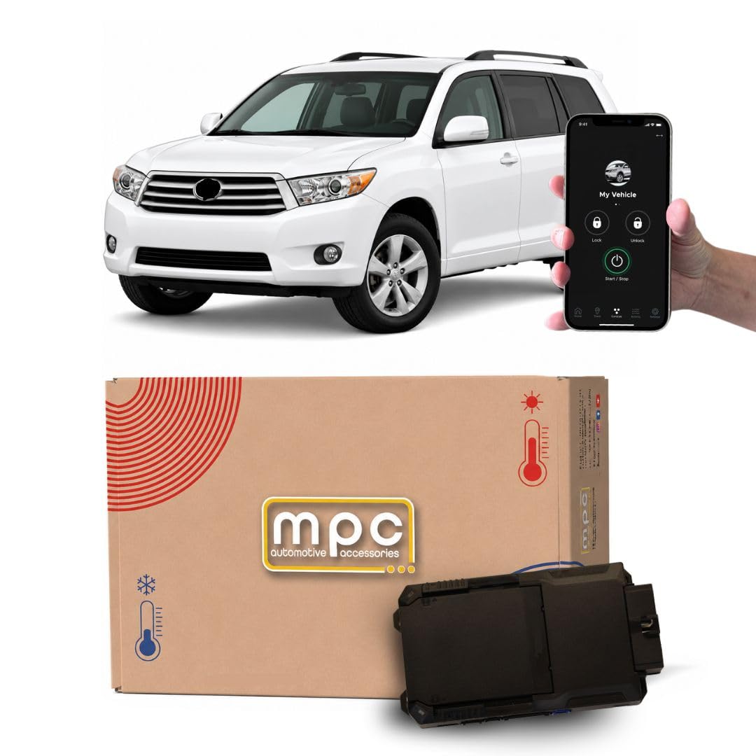 MPC Remote Start Kit Compatible with Toyota Highlander 2008-2010 || 2-Way 1-Button Remotes Long Range || Semi Plug & Play || No Wire Splicing || USA Tech Support