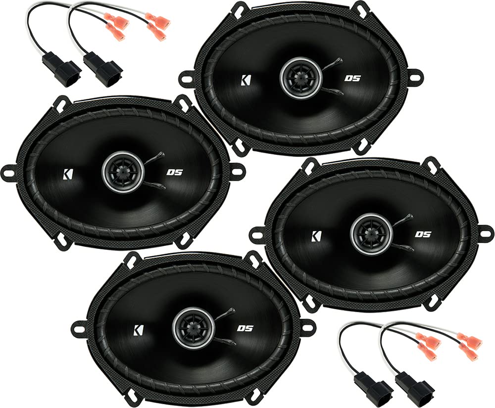 KICKER Front and Rear Door 6x8 Speakers Kit for Ford F-150 1999-2014 Upgrade Kit - 2 Pairs of DS Series 6x8 Inch Coaxial Speakers with Harnesses - DSC680, 43DSC6804