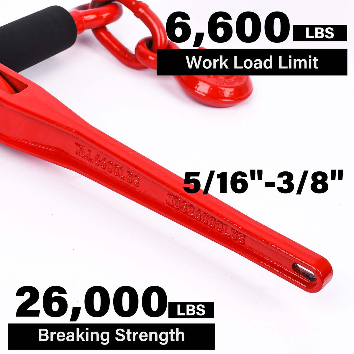 G80 5/16"(4PC*Chain and Binder Kit+10PC Hooks)