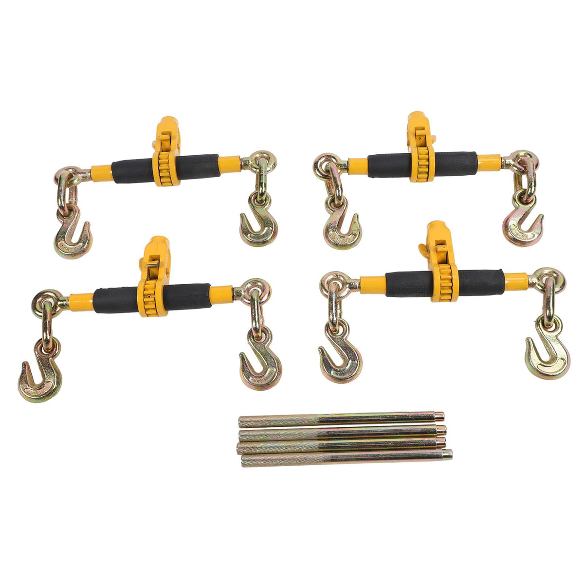 12,000lbs Ratchet Load Binder with Detachable Handle for Easy Storage, Anti Slip, Cast Steel, 4 Set Ratchet Chain Binder (3/8-1/2)(5/16-3/8)