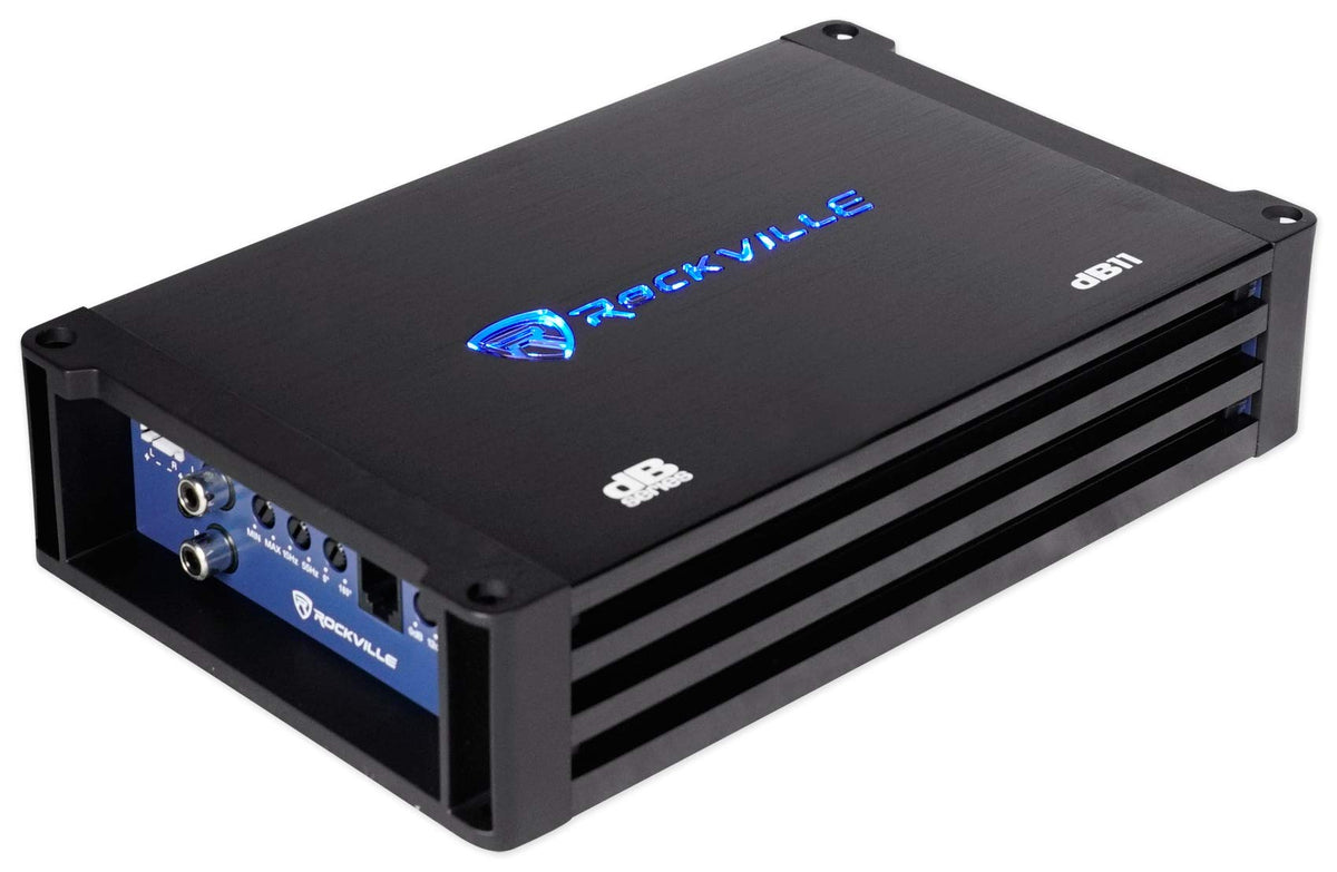 KICKER 48CWRT84 COMPRT8 600w 8 inches Shallow Car Subwoofer Bundle with Rockville dB11 1400w Mono 2-Ohm Amplifier Car Amp with Bass Remote & Rockville RWK41 Installation Wire Kit (3 Items)