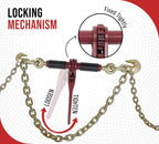 Mytee Products 4 Pack 5/16" - 3/8" Ratchet Chain Binder w/Rubber Grips - 7100 lbs WLL Closed Body Ratchet Lever Load Binder - Tie Down Hauling Chain Binders for Flatbed Truck Trailer