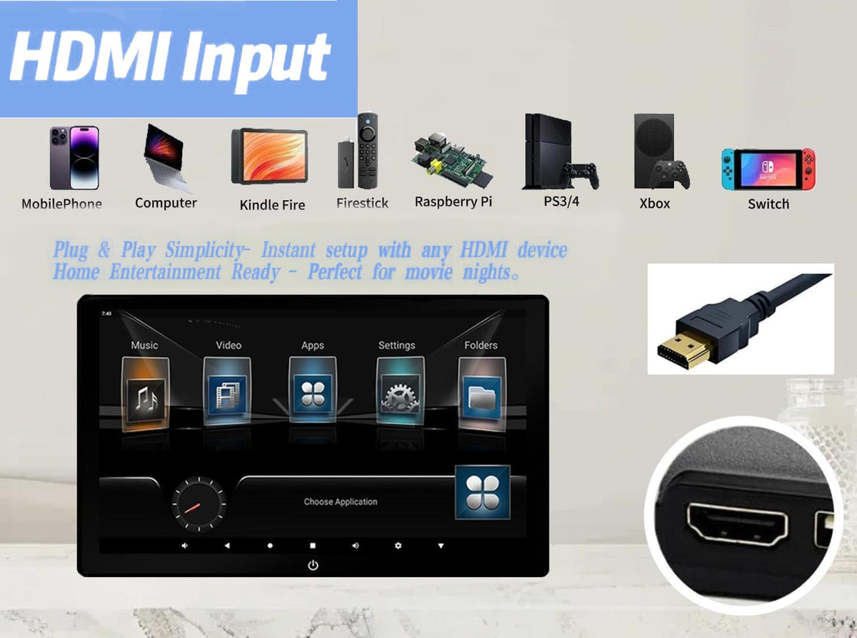 4K Android 13 Portable Car TV Headrest Monitor Back Seat 10.1 Inch Touch Screen Tablet Portable Multi-Media Video Player,Support Phone Wireless Mirror Link,WiFi HDMI/USB/SD Card &2G+32GB 2PCS