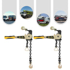Lever Load Binder with Grab Hooks, Chain Binders Ratcheting 3/8-1/2, 6600lb (2Pcs-3/8"-1/2")
