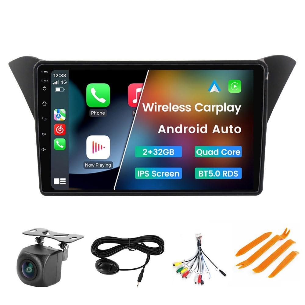 Stereo Radio for Hyundai Genesis/Rohens Coupe 2013-2016, Biorunn 9 Inch GPS Wireless Wired Car-Play Android Auto IPS Touch Screen Navi WiFi FM RDS Blue-Tooth Head Unit 2GB RAM 64GB ROM
