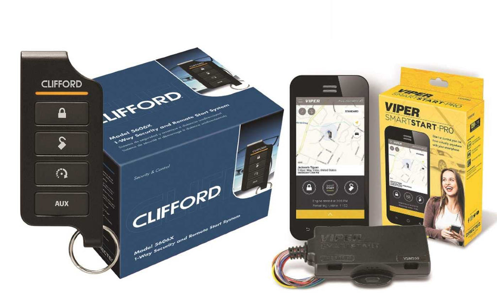Clifford 5606X 1 Way Vehicle Alarm and Remote Start System Bundled with + (1) VSM550 Smartstart Interface