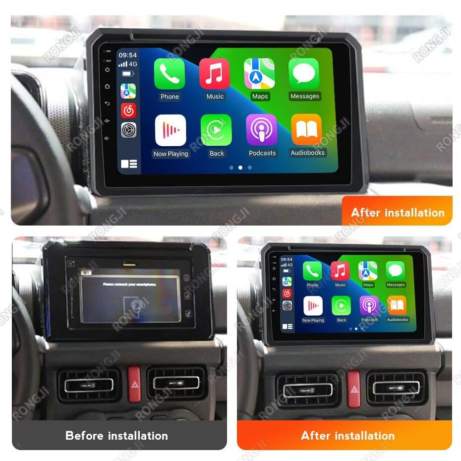 Radio for Suzuki Jimny 2018 2019 2020 Stereo Upgrade Dash Kit Car GPS Navigation,2+32GB 9" IPS Touch Screen Head Unit with Car-Play & Android Auto/SWC/Rear View
