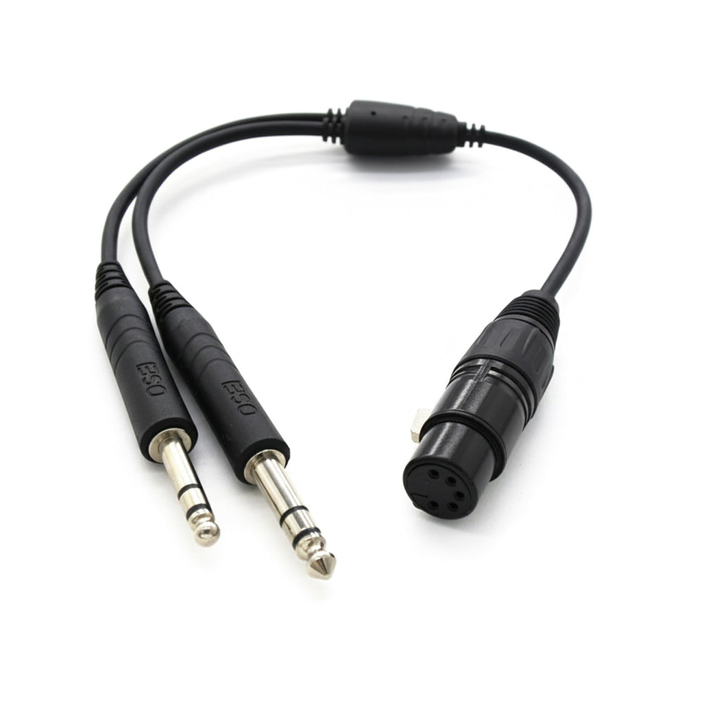 Crystal LH1 Lightweight Headset with XLR5 Plug and Adapter for General Aviation. Compatible with Airbus and GA Airplanes.