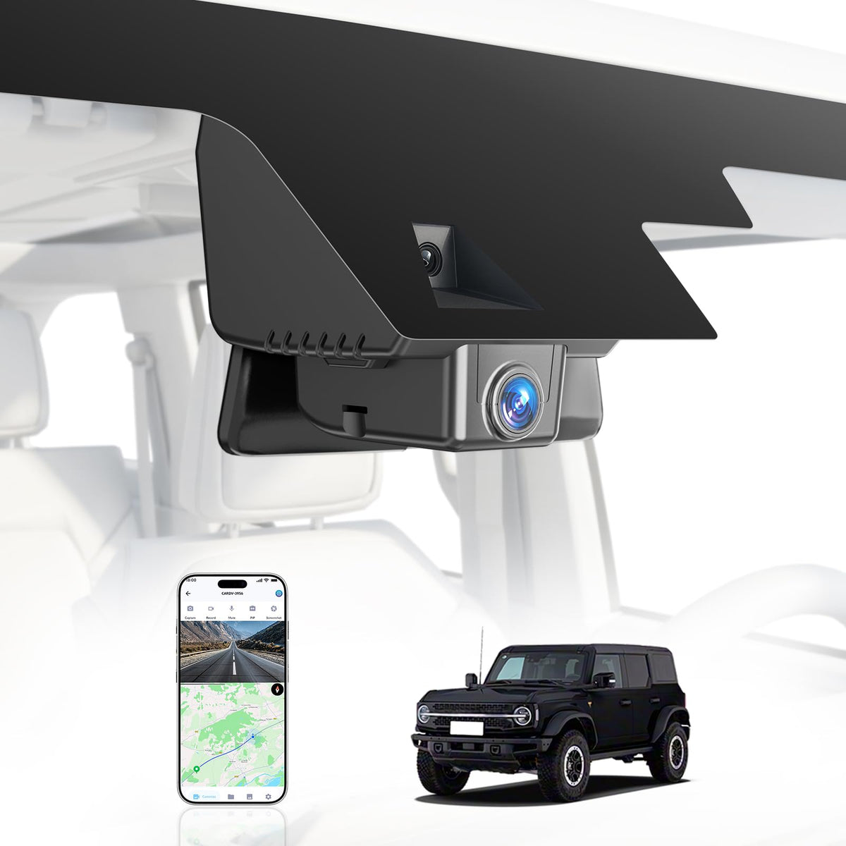 Front 4K Dash Cam for Ford Bronco & Raptor 2021-2024 (Not for Bronco Sport)