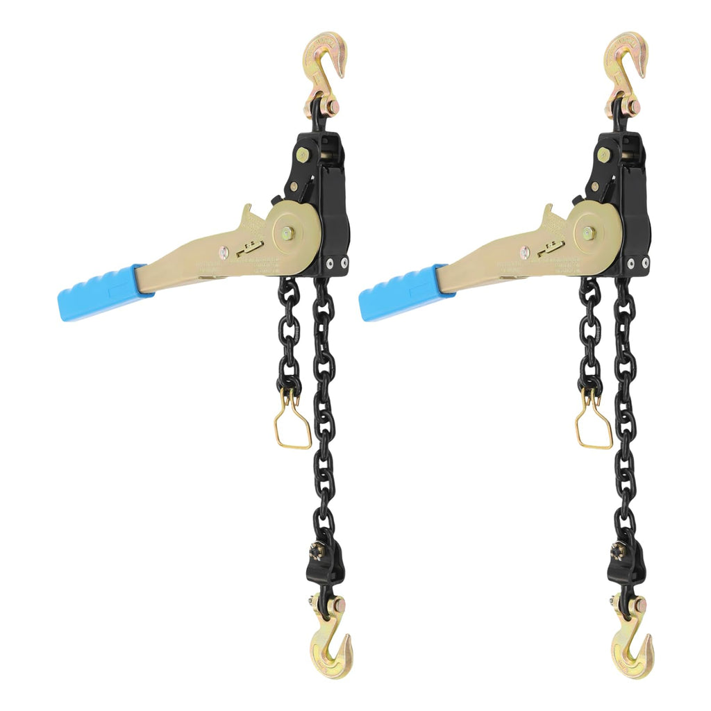 1/4" - 5/16" Chain Binder 2500lbs Capacity Ratcheting Chain Load Binder with Grab Hooks Heavy Duty Tie Down Ratchet Load Binder for Flatbed Trailers and Trucks (4Pcs)