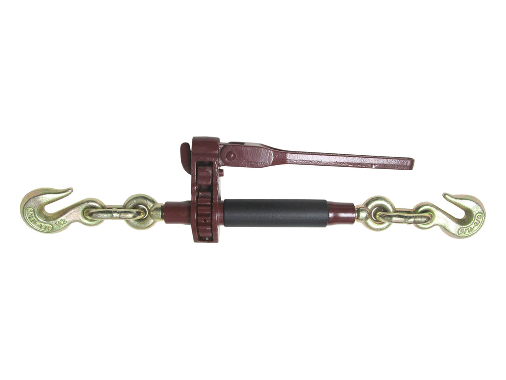 Folding Handle Ratchet Load Binder 3/8" - 1/2" - Premium Working Load 12,000 LBS - Grab Hooks Grade 70 (Cargo Control Transport Heavy Duty Hauling) - Pack of Four