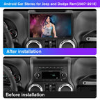 Car Radio for Jeep Wrangler JK 2007-2018, 8 Core+64GB, Backup Camera