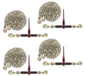Mytee Products (4) Ratchet Chain Binders 5/16"-3/8" with Rubber Grips & (4) 5/16" x 12' Grade 70 Binder Chains