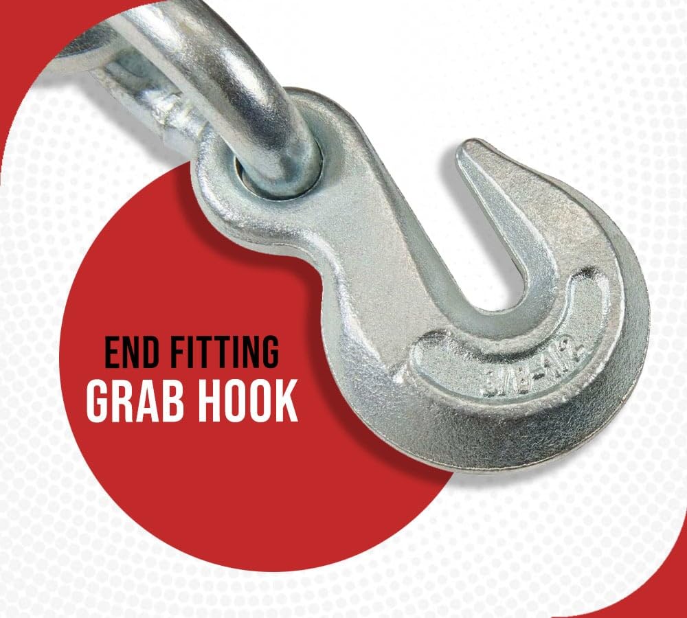 Mytee Products 4 Pack PRO Heavy Duty Chain Binder Ratchet Style 3/8" - 1/2" w/Grab Hooks, 15,000 lbs WLL
