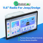 JOYING 11.6" IPS Touchscreen Car Radio for Ram 1500/Caliber(06-08),Ram 2500/3500 (06-09),for Jeep Patriot/Compass(07-08),Grand Cherokee(05-07),Commander(06-07) with Carplay & Android Auto(JY-CL204T4)