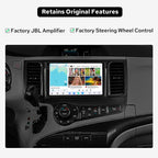 JOYING Car Radio for Toyota Sienna 2011-2014 Android 13 Head Unit 9.5" 2K QLED Touch Screen Car Stereo 12GB+256GB with Carplay & Android Auto, GPS Navigation, Bluetooth, SWC, AM/FM(JY-TT176N12)