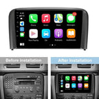9'' Touch Screen Car Stereo for Volvo S80 2004-2008 with Wireless Carplay Android Auto Support GPS Navigation, WiFi, HiFi, Bluetooth, FM, SWC, Mic, Backup Camera, 4G+64GB