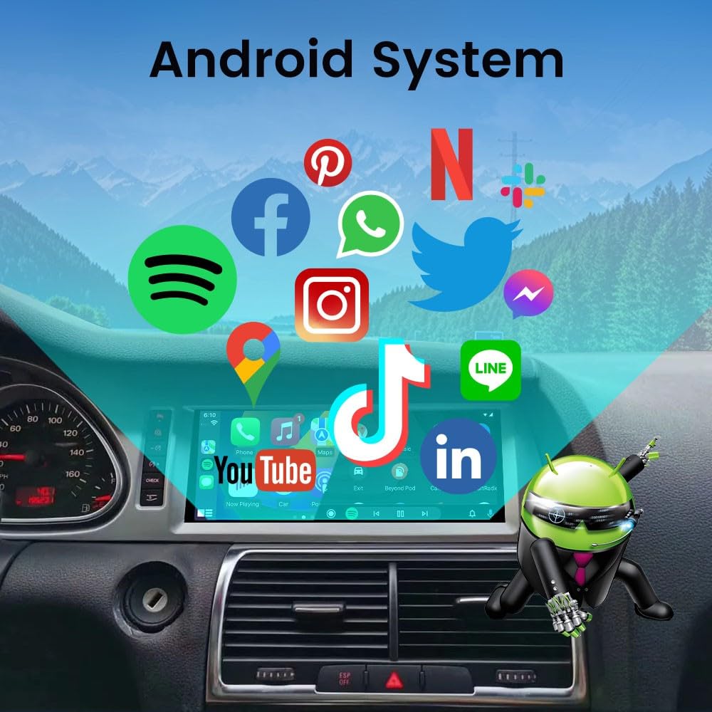 for Audi Q7 2010-2015 MMI 3G 10.25" Octa Core 4G+32G Car CarPlay Android Auto Navigation Android Stereo GPS Radio Display IPS Touchscreen Headunit Tablet Media Player