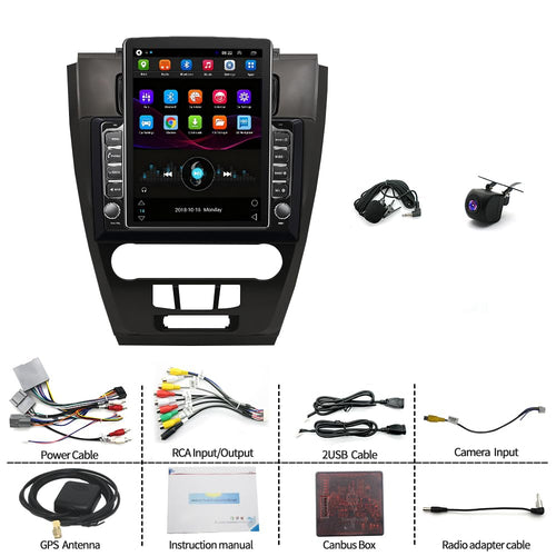 2+64G Android 14 Double Din Car Stereo for Ford Fusion Mondeo 2010 2011 2012 with Wireless Carplay Android Auto 9.7 Inch Car Stereo Radio Touch Screen Bluetooth WiFi Mirror Link FM RDS Backup Camera