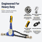 2 Pack 5/16"-3/8" EZ Ratchet Chain Binder with G70 Grab Hooks, Ratchet Load Binder Kit, 5400 lbs WLL Heavy Duty Cargo Tie Down for Flatbed Trailers & Trucks