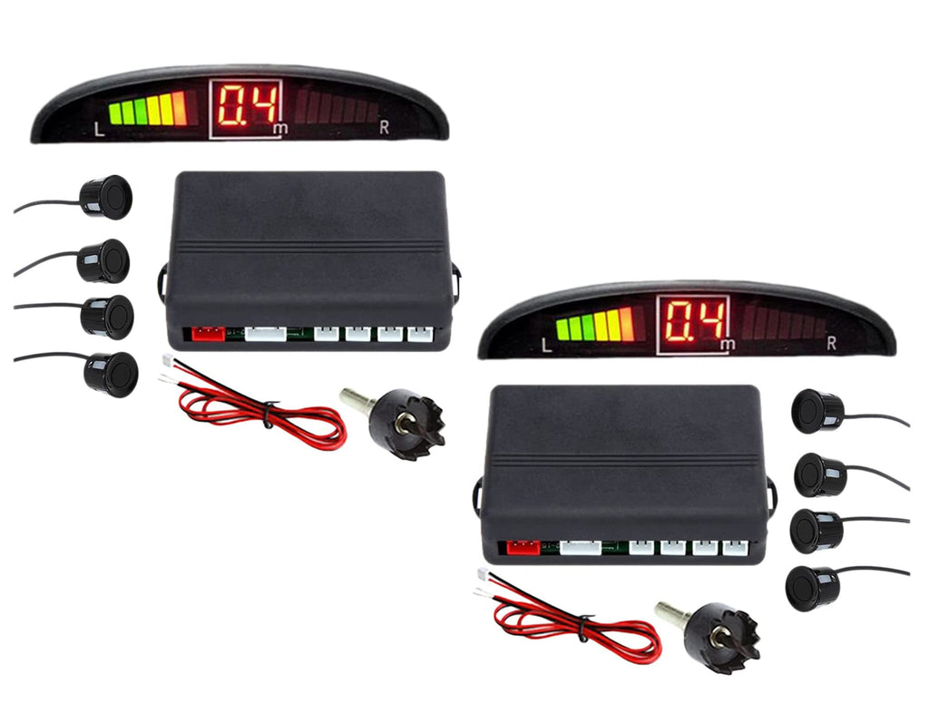 ZONETECH New 4 Parking Sensors LED Display Car Reverse Backup Radar System 10 Pack