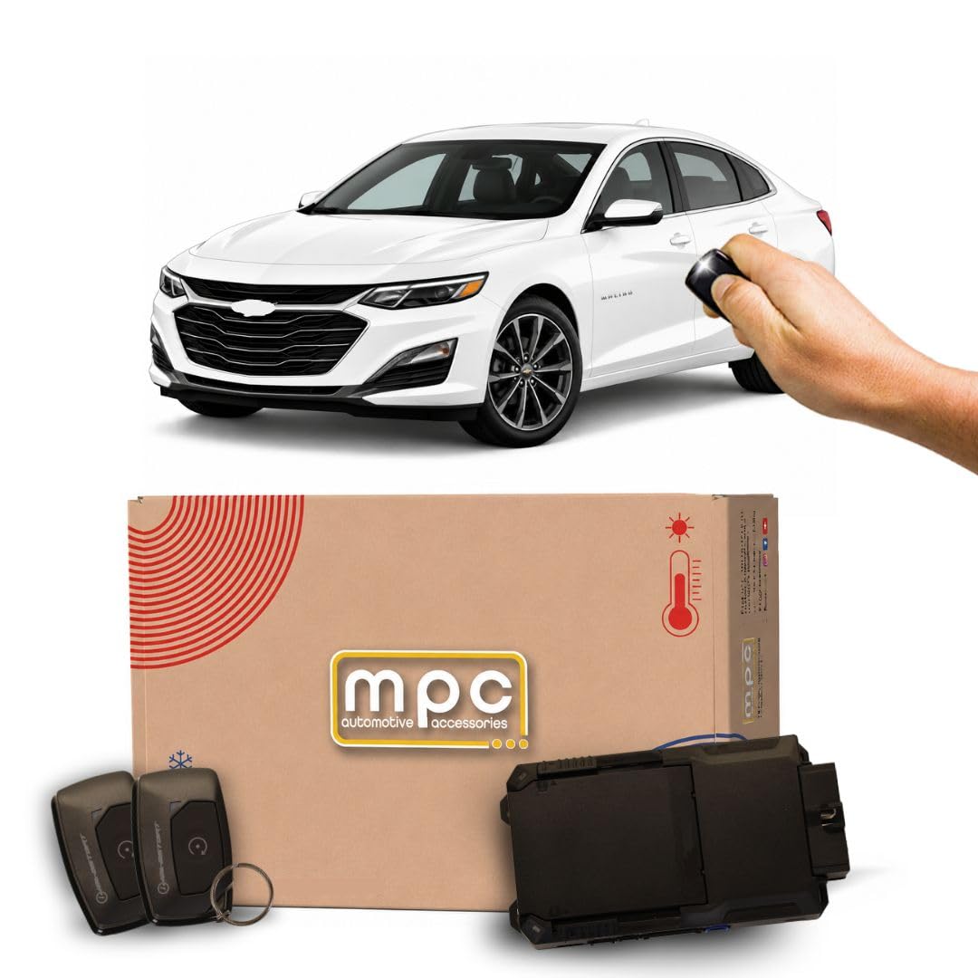 MPC Remote Start Kit Compatible with Chevrolet Malibu 2013-2025 || 1-Way 1-Button Remotes Long Range || Plug & Play || No Wire Splicing || USA Tech Support