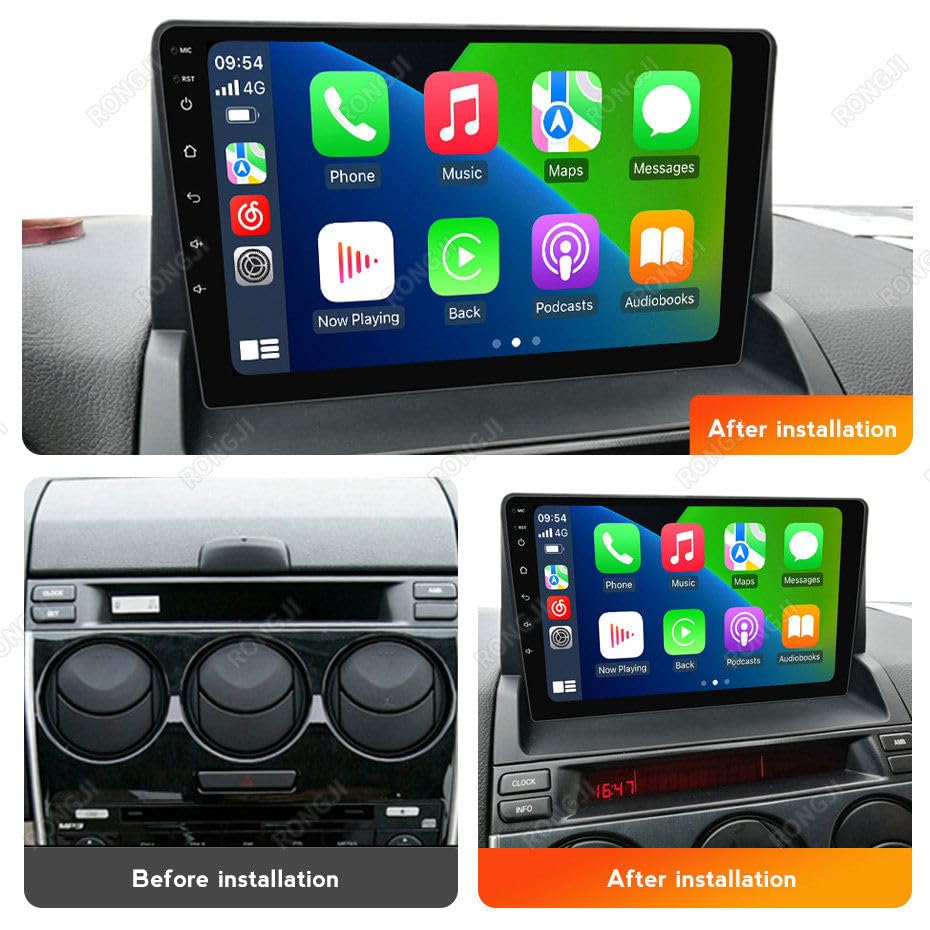 Android Radio for Mazda 6 2002-2008 Replacement Dash Kit -8Core 4+64GB