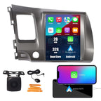 Tesla Style Car CarPlay Android Auto Navigation Stereo GPS Radio Reverse Camera 9.7" IPS Touchscreen Headunit Tablet Media Player for Honda Civic 2004-2011, if Applicable Quad Core 2G+32G MT