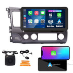 Tesla Style Car CarPlay Android Auto Navigation Stereo GPS Radio Reverse Camera 9.7" IPS Touchscreen Headunit Tablet Media Player for Honda Civic 2004-2011, if Applicable Quad Core 2G+32G MT