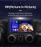 Android 14 Car Radio Stereo for Jeep Wrangler/Jeep Compass/Jeep Liberty/Dodge Ram /, 8 Core 4+32GB 10.1" QLED Touchscreen GPS Navigation Head Unit with CarPlay Android Auto Bluetooth DSP