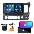 Tesla Style Car CarPlay Android Auto Navigation Stereo GPS Radio Reverse Camera 9.7" IPS Touchscreen Headunit Tablet Media Player for Honda Civic 2004-2011, if Applicable Quad Core 2G+32G MT