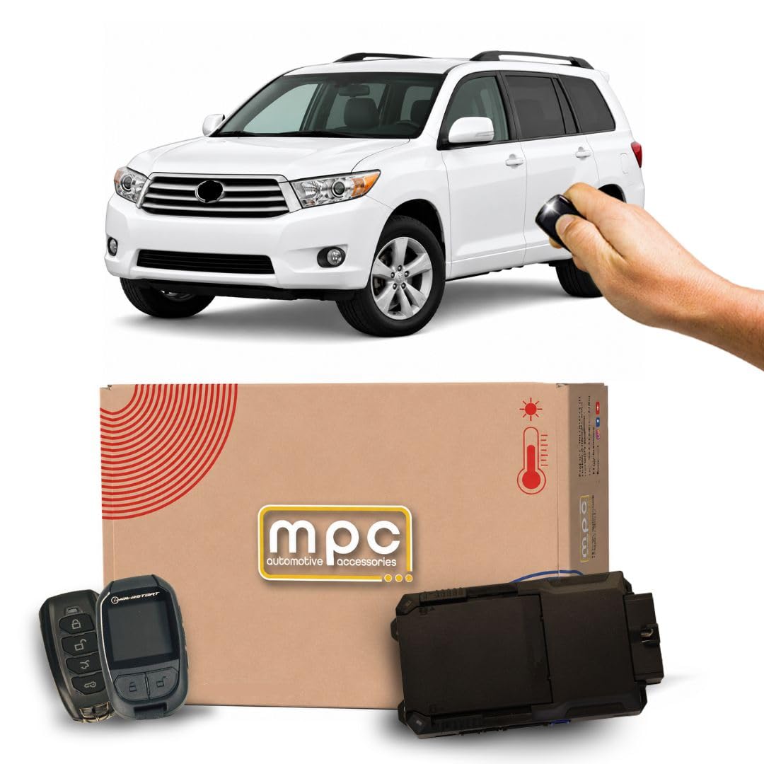 MPC Remote Start Kit Compatible with Toyota Highlander 2008-2010 || 2-Way 1-Button Remotes Long Range || Semi Plug & Play || No Wire Splicing || USA Tech Support