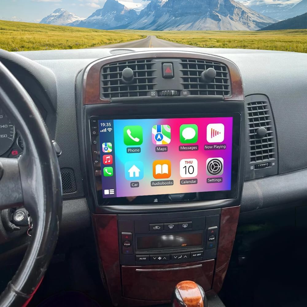 10" Double Din Car Stereo Radio for Cadillac SRX 2004 2005 20006 2007 2008 with Wireless Carplay Android Auto, 2+64G Touchscreen Car Radio GPS WiFi Bluetooth GPS Navigation FM RDS AHD Backup Camera