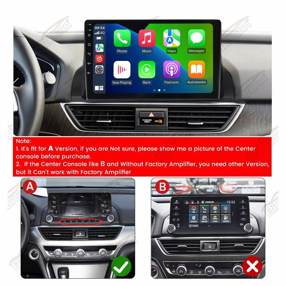 Stereo Car Radio for Honda Accord 10th 2018-2022 Non-Touch Screen Head Unit