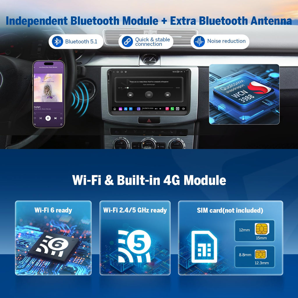 Eonon 6+64G Headunit for 05-16VW Jetta Golf Passat SEAT MK5/MK6
